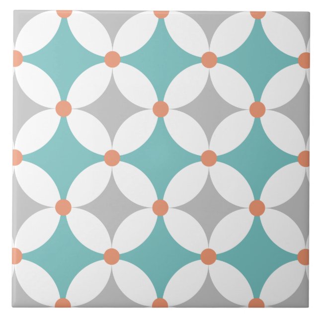 Meio século Geométrico Azulejo de Cerâmica (Frente)