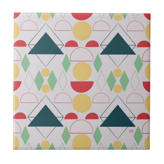 Meio século Geométrico Cinza Cerâmica (Frente)