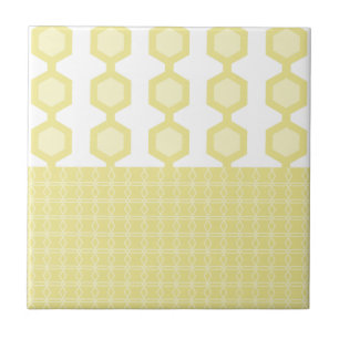 meio século Hexágonos Modernos Pastel Amarelo