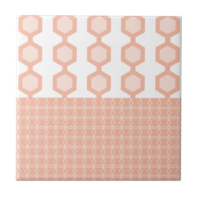 Meio século Hexágonos Modernos Pastel Peach (Frente)