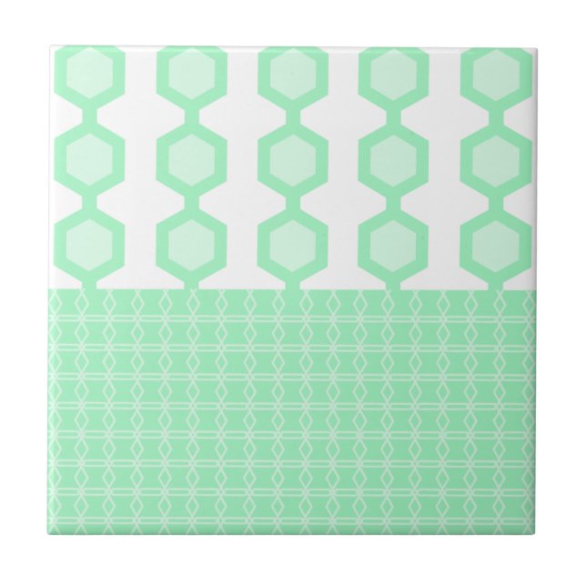 Meio século Hexágonos Modernos Pastel Verde (Frente)