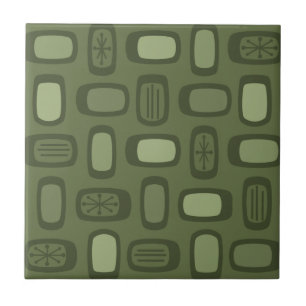 Meio século MCM Arredondado Retângulo Verde Azul