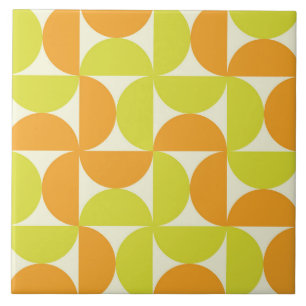 Meio Século Meios Círculos Laranja e Verde Lima