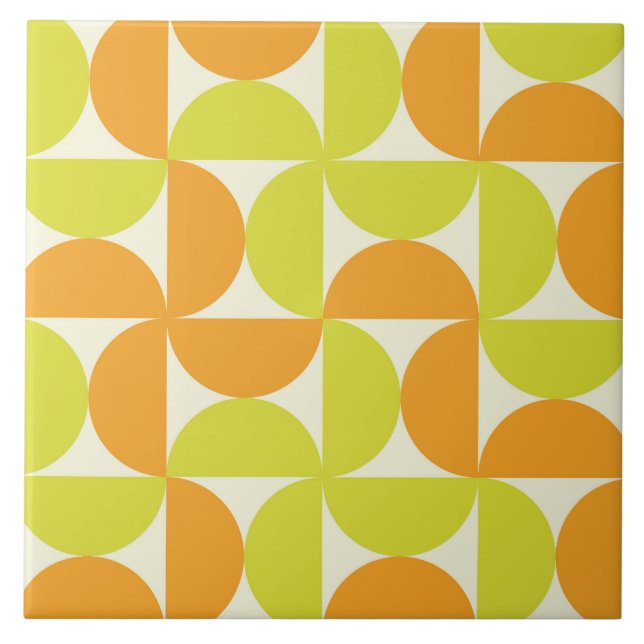 Meio Século Meios Círculos Laranja e Verde Lima (Frente)