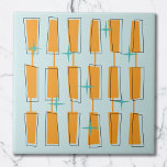Meio século Modern Atomic Blocks Aqua, Orange<br><div class="desc">Meio século Moderno da Era Atômica. Diversão e design ousado com blocos fungos e coloridos,  e estrelas. Perfeito para amantes de estilo retrô e vintage.</div>