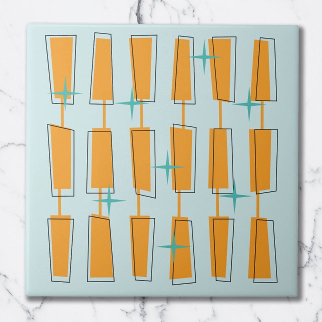 Meio século Modern Atomic Blocks Aqua, Orange (Criador carregado)