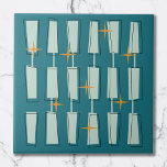 Meio século Modern Atomic Blocks Teal, Aqua<br><div class="desc">Meio século Moderno da Era Atômica. Diversão e design ousado com blocos fungos e coloridos,  e estrelas. Perfeito para amantes de estilo retrô e vintage.</div>