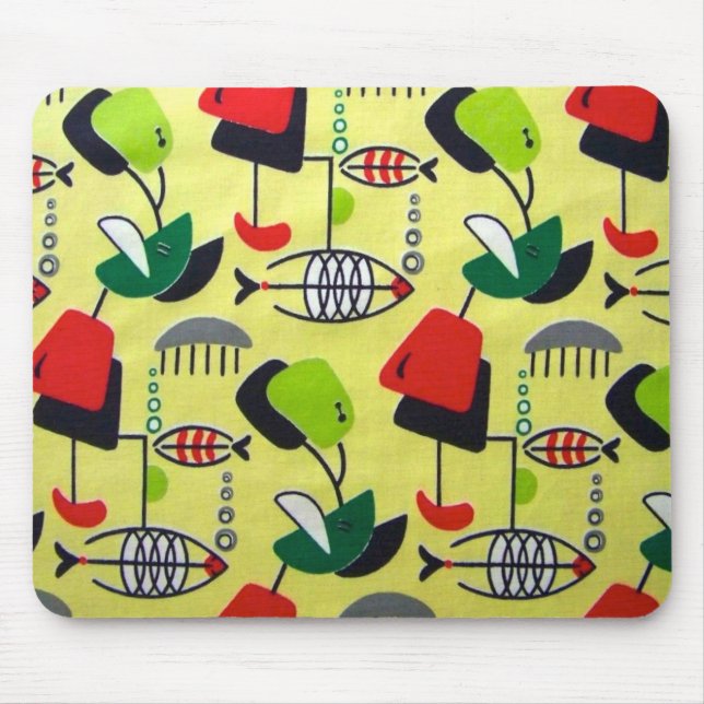 meio século Modern Atomic Fish Mousepad (Frente)