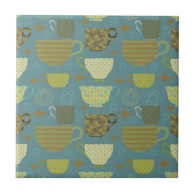 Meio século Modern Dusty Blue Teacup (Frente)