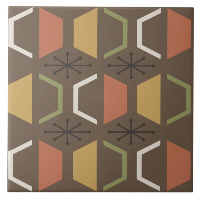 Meio século Modern Hexagon Brown (Frente)