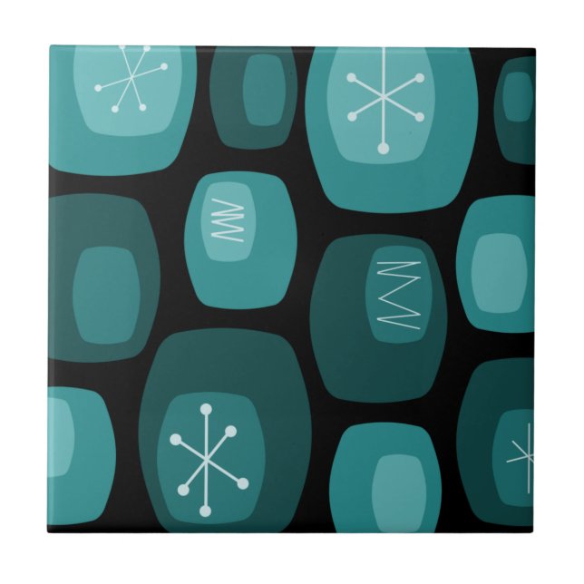 Meio século Modern Oblongs Black Teal (Frente)