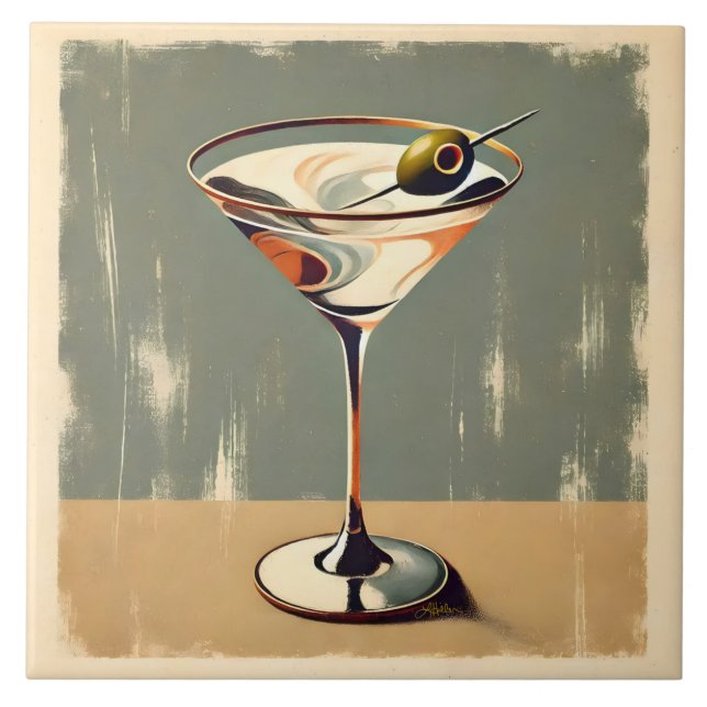 Meio século Moderno 1 Pintura de Martini Olive (Frente)