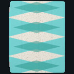 meio século moderno Argyle Smart capa de ipad<br><div class="desc">Esta capa de ipad moderna Argyle Smart apresenta um fundo vibrante e turquesa e um padrão de diamantes teais mod e translúcidos sobre diamantes de creme maiores e vintage com coloração dourada, salgadinhos da idade espacial. Esse argumento minimalista inspirado e desconstruído é uma reviravolta simplista da era atômica maior que...</div>