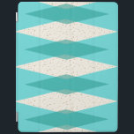 meio século moderno Argyle Smart capa de ipad<br><div class="desc">Esta capa de ipad moderna Argyle Smart apresenta um fundo vibrante e turquesa e um padrão de diamantes teais mod e translúcidos sobre diamantes de creme maiores e vintage com coloração dourada, salgadinhos da idade espacial. Esse argumento minimalista inspirado e desconstruído é uma reviravolta simplista da era atômica maior que...</div>