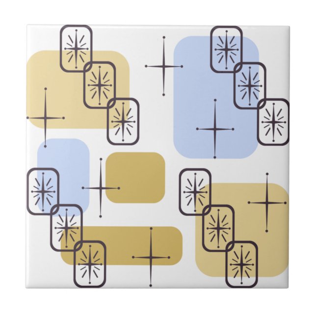 Meio século Moderno Azul Dourado (Frente)