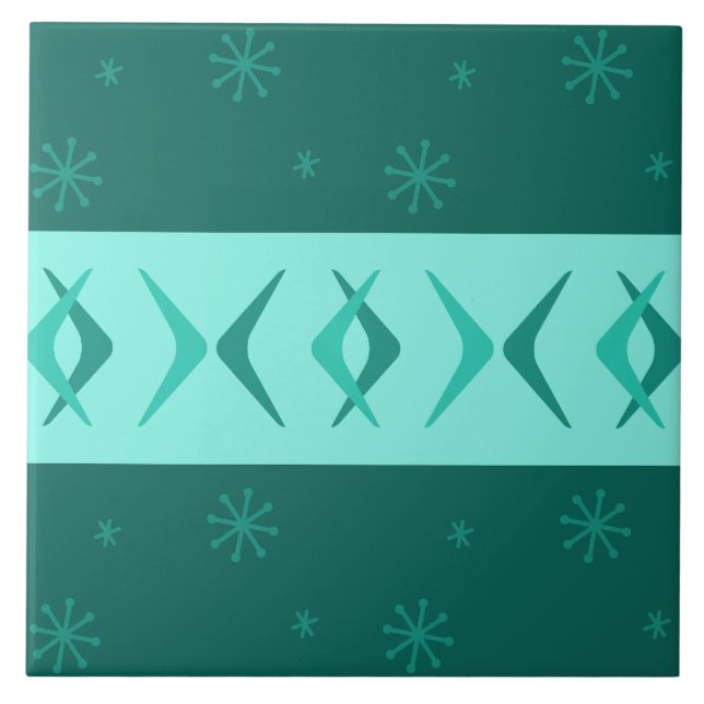 Meio século Moderno Boomerangs Teal (Frente)