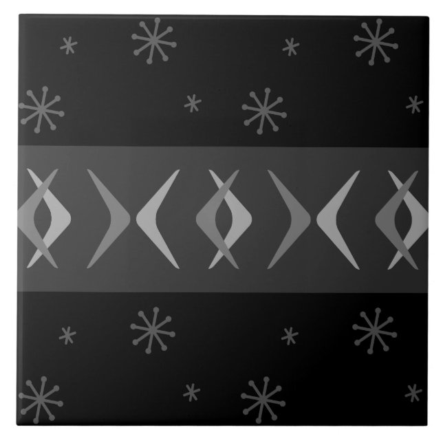 Meio século Moderno Bumerangue Preto (Frente)