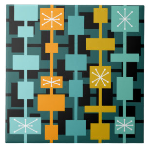 Meio século Moderno de Teal Multicolorido