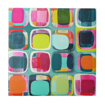 Meio século moderno padrão geométrico colorido