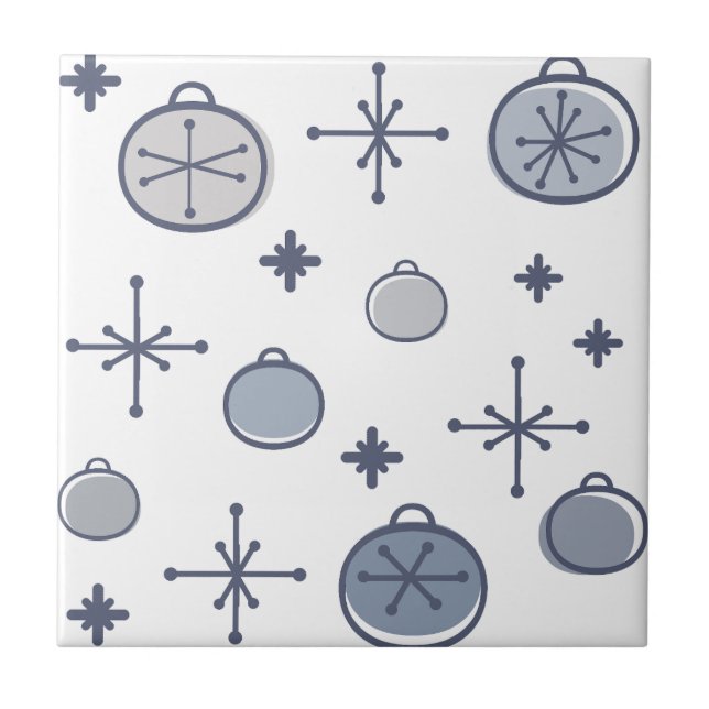 Meio século Moderno Retron Christmas Art Silver (Frente)