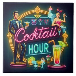 Meio século Neon Sign Cocktail Casal