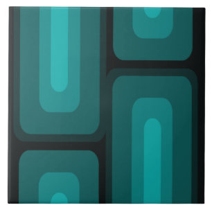 Meio século Retângulo Longo Moderno Teal