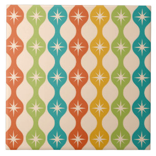 Meio século Retro Starbursts em um padrão de ogee