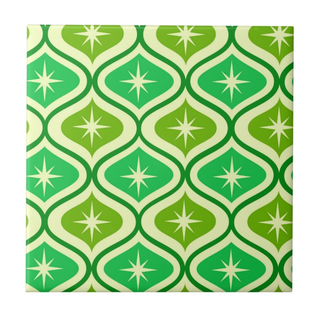 Meio século Retro Starbursts No Padrão De Ogee Ver (Frente)