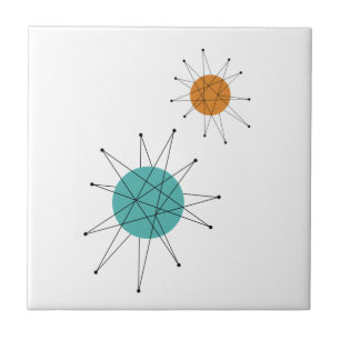 Meio século Turquoise Orange Franciscan Starburst