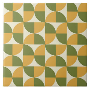Meio Século Verde Mostarda Amarelo Semi Círculos