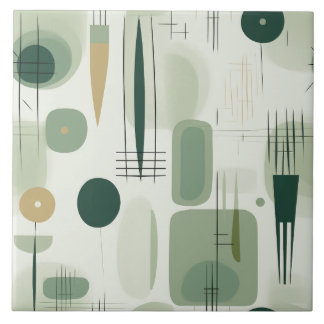 Meio século Verde Sage Modern Abstrato