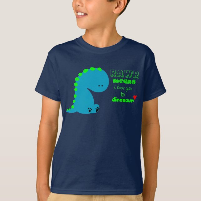 Meios de Rawr eu te amo na camisa do DINOSSAURO (Frente)