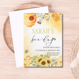 Mel Bee Day Themed Convite de aniversário