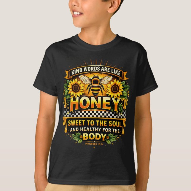 Mel Doce | Provérbios 16:24 Camiseta (Frente)