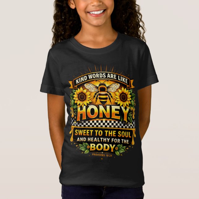 Mel Doce | Provérbios 16:24 Camiseta (Frente)