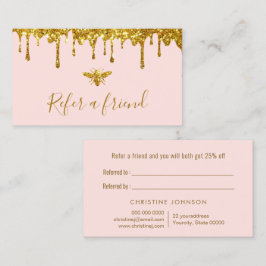 Mel dourado falso no cartão de referência cor-de-r