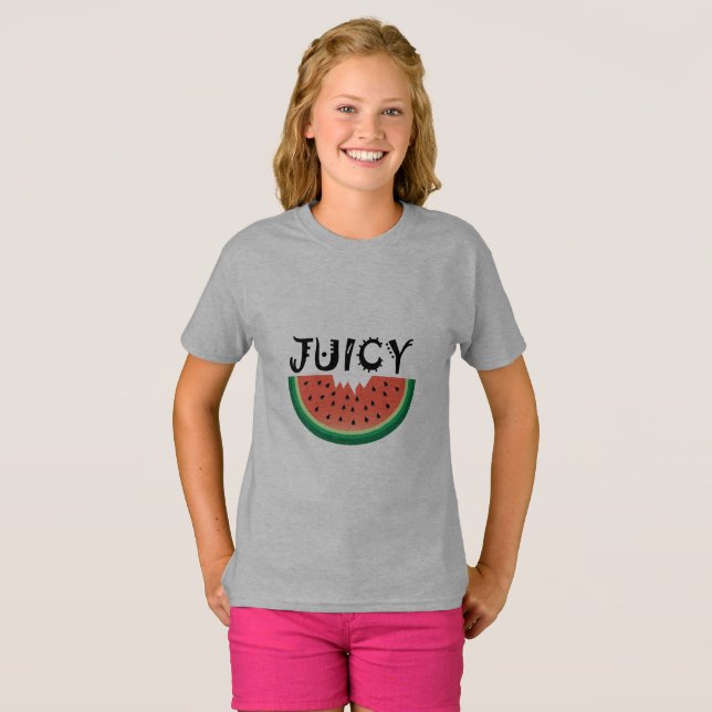 Melancia Juicy - Camisa Básica Para Meninas (Frente Completa)