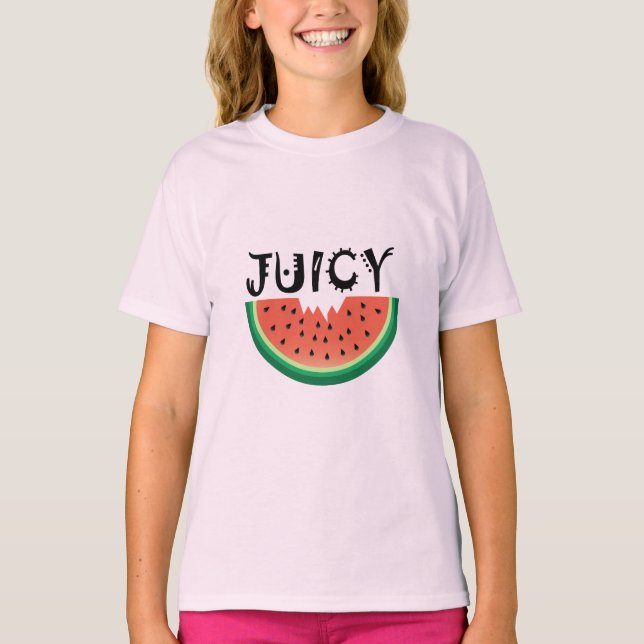 Melancia Juicy - Camisa Básica Para Meninas (Frente)