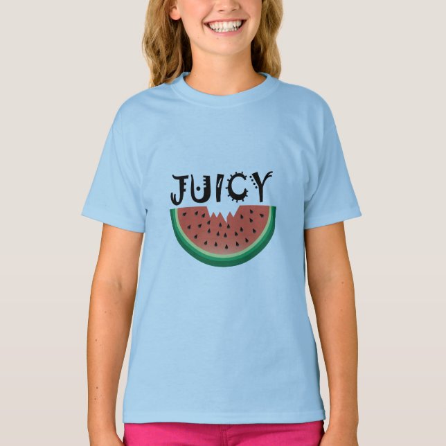 Melancia Juicy - Camisa Básica Para Meninas (Frente)