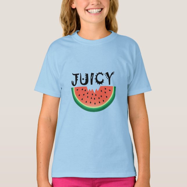 Melancia Juicy - Camisa Básica Para Meninas (Frente)