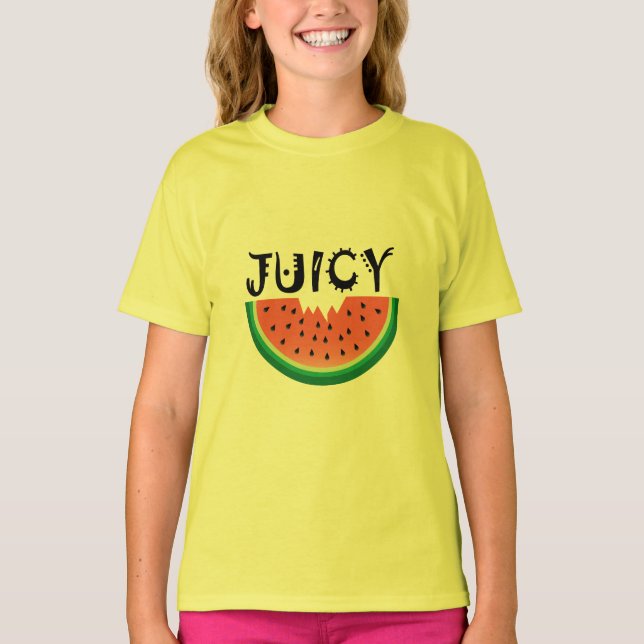 Melancia Juicy - Camisa Básica Para Meninas (Frente)