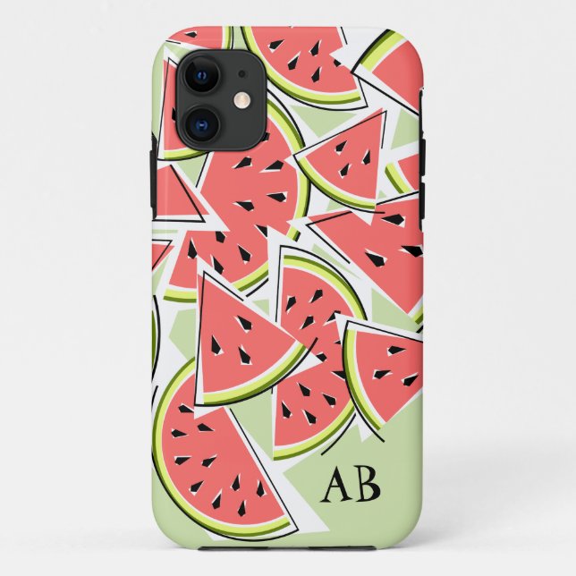 Melancia "Monograma" capas de iphone verde vertica (Verso)