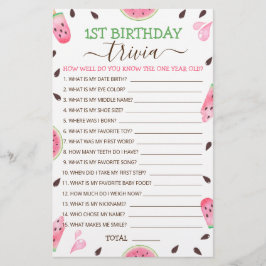 Melancia Um Num Jogo De primeiro aniversario Melão