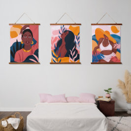 Melanin Beauty Wood Topped Wall Tapeçaria