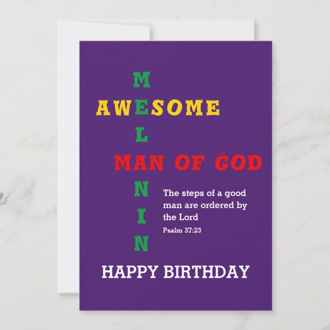 Melanin Man of God BIRTHDAY Card (Frente)