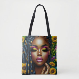 Melanin Queen Floral Tote Bag