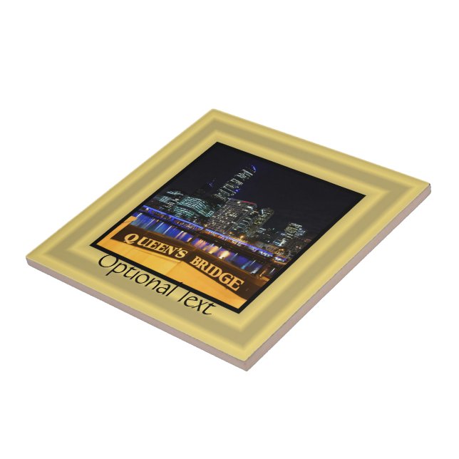 Melbourne Austrália CDB Luzes sobre a Ponte da Rai (Lateral)