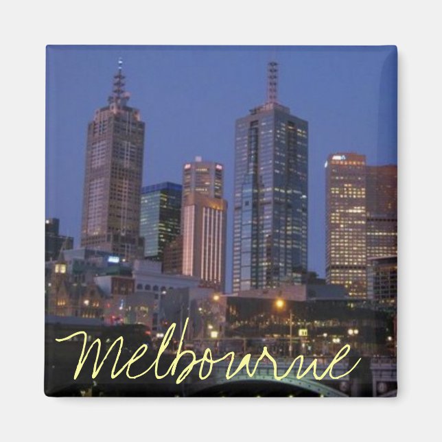 Melbourne Austrália no imã de fotografia noturna (Frente)