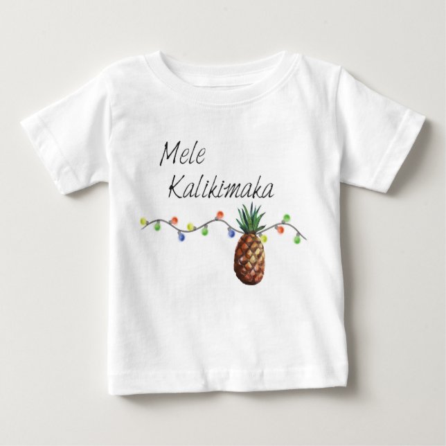 Mele Kalikimaka - camisa do bebê do Natal (Frente)