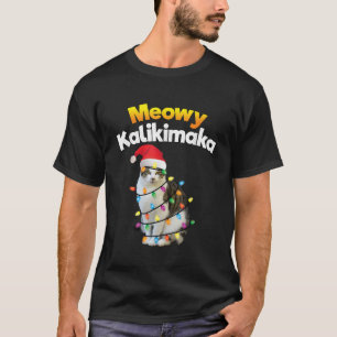 Mele Kalikimaka Camisa Gato de Natal Merry Havaian
